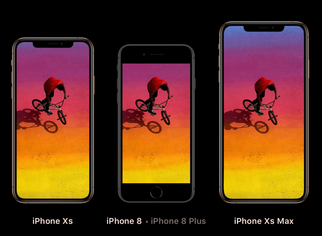 XSとXS Maxと８の大きさ比較